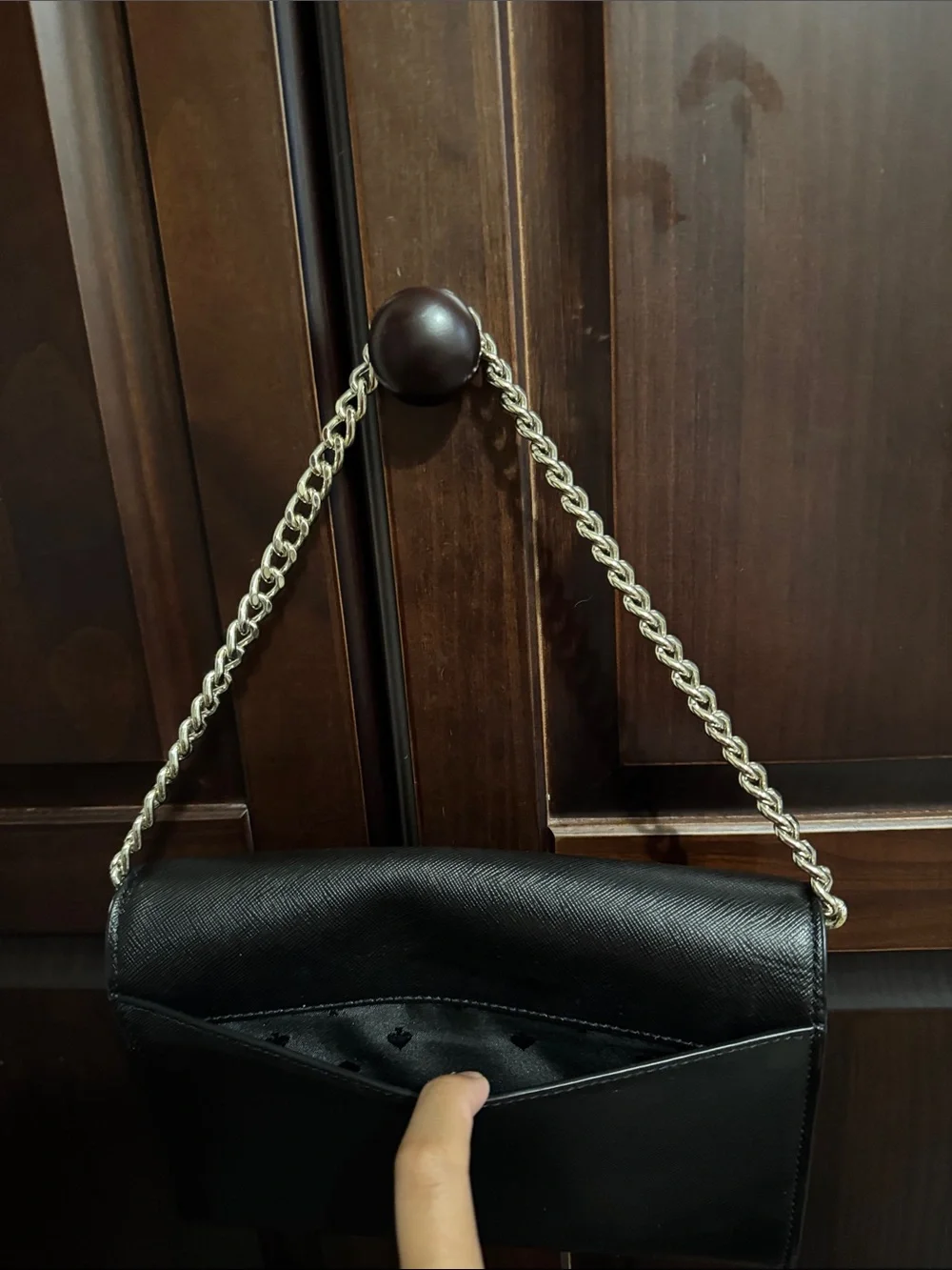 Kate spade 2-in- 1 Black Leather Shoulder Bag with Gold Hardware